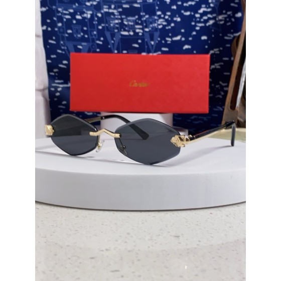 Cartier Gold-Tone Rimless Hexagonal Sunglasses